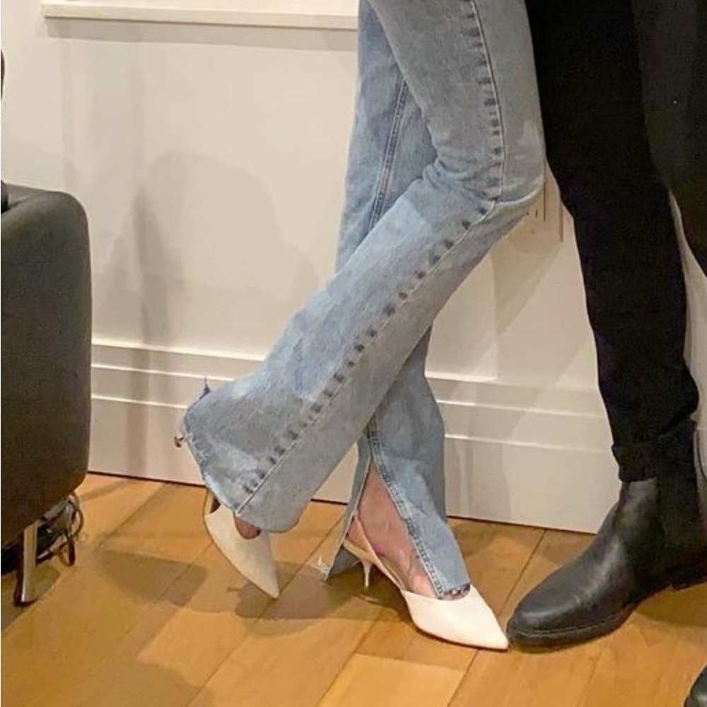 Zara high waisted split hem flair jeans